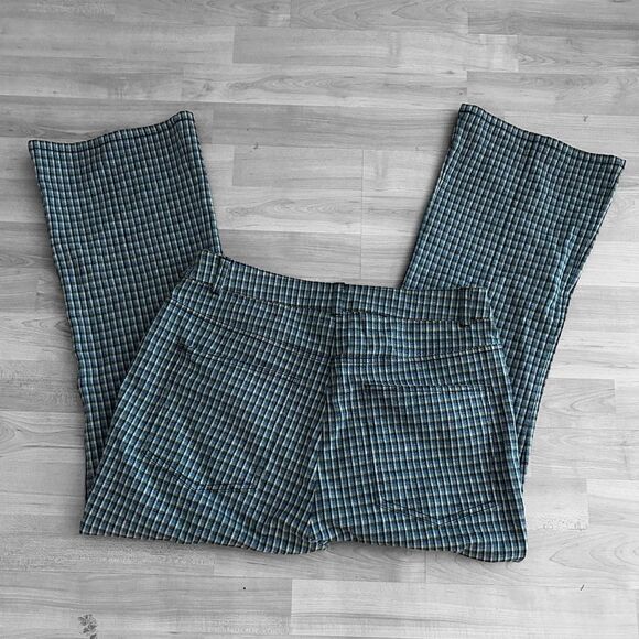 Derek Lam 10 Crosby Blue Check Cropped Flare Trousers Size 10 - Picture 5 of 7